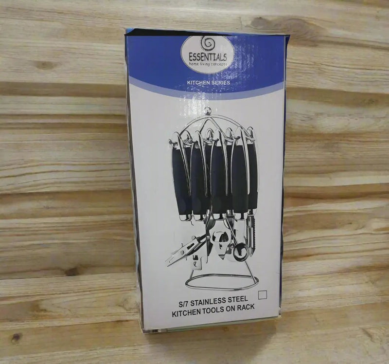 7-Piece Stainless Steel Kitchen Tool Set with Rack Murukali.com