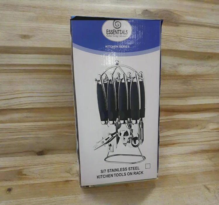 7-Piece Stainless Steel Kitchen Tool Set with Rack Murukali.com