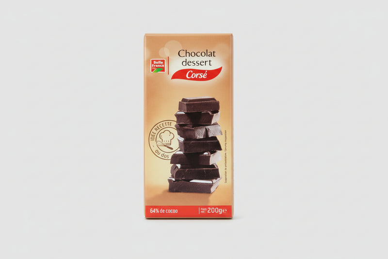 CHOCOLAT DESSERT CORSE BELLE FRANCE 200GR 64%DE  CACAO