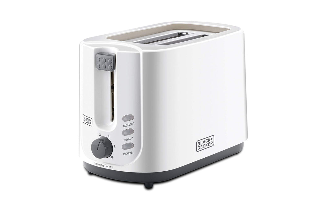 Black+Decker 750W 2 Slice Cool Touch Bread Toaster, White - ET125-B5,