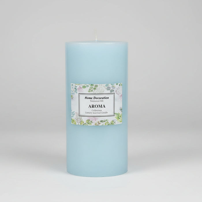 Aroma Home Decoration Light Blue Scented Pillar Candle