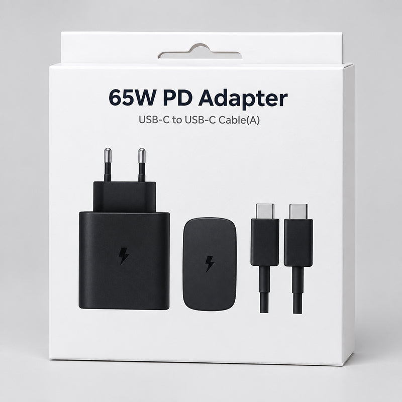 65W PD Adapter with USB-C Cable (5A)