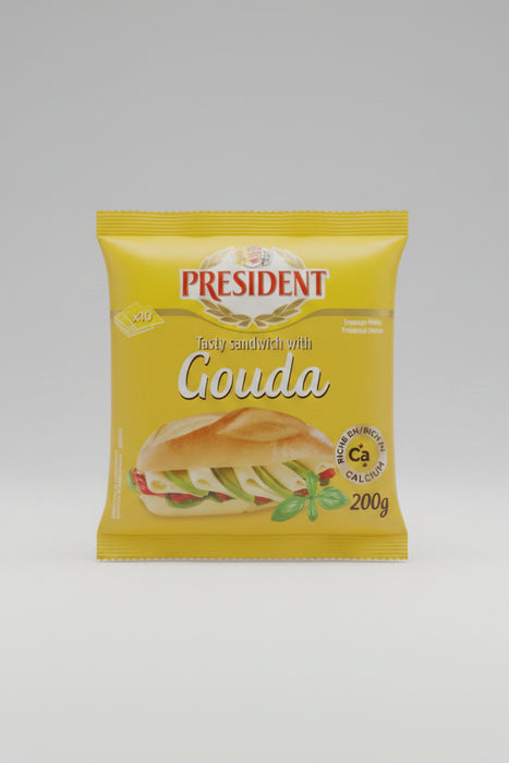 President Gouda Processed Cheese Slices (10 Slices, 200g)