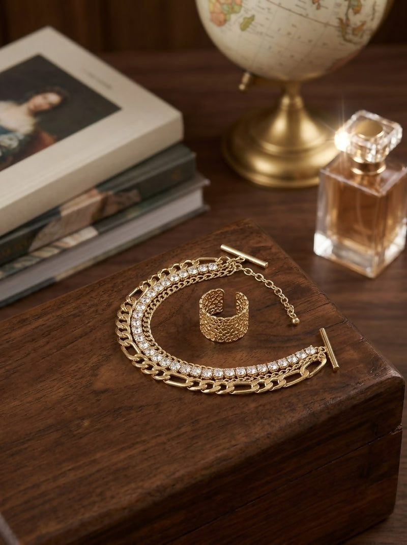 "A stunning multi-strand gold bracelet 50 gm