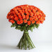 A Wrapped 100 Flowers Fresh Orange Roses  Bouquet murukali.com