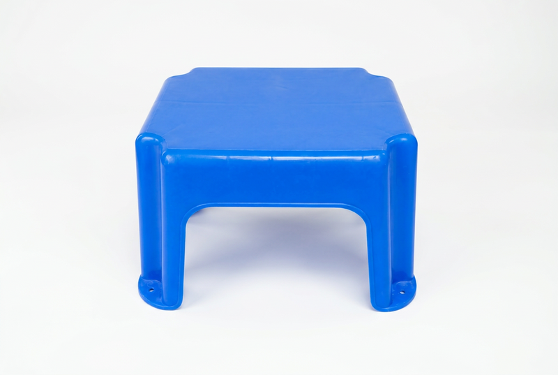 Heavy-Duty Blue Plastic Square Stool