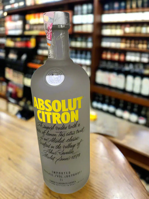 Absolut Citron Lemon Flavored Vodka - 1L (40% ABV) Murukali.com