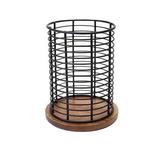 Acacia Metal Kitchen Utensil Holder Murukali.com