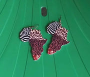 Africa-shaped Animal Print Earrings Murukali.com