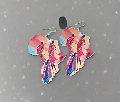 African Continent Shaped Earrings Murukali.com