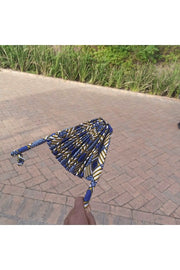 African Kitenge Fan Blue murukali.com