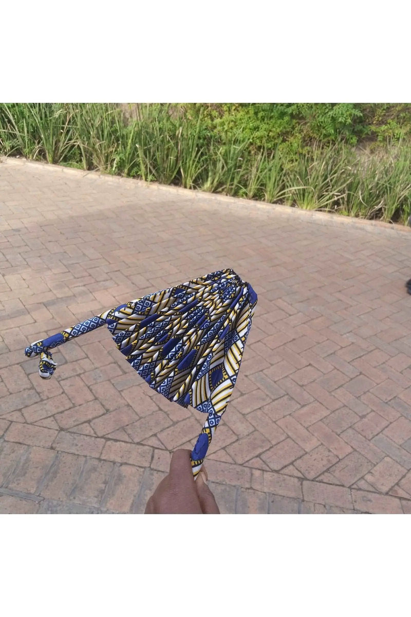 African Kitenge Fan Blue murukali.com