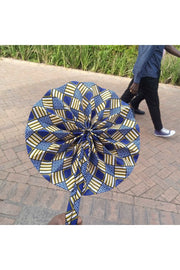 African Kitenge Fan Blue murukali.com