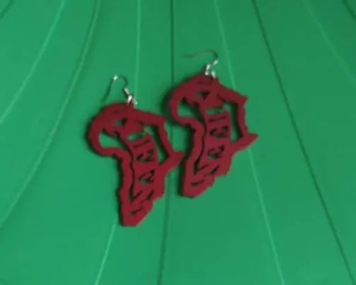 African Map Queen Earrings Murukali.com