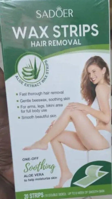 Aloe  extra wax strips for skin hair removal  1 box contains 20 pieces Murukali
