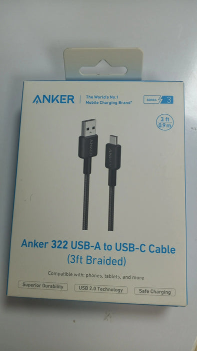 Anker 322 USB-A to USB-C Cable – No.1 Charging Brand | 3ft (0.9m) Elite Digital