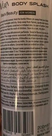 Aqua Vera Body Splash for Women Black Beauty 200ml Murukali.com