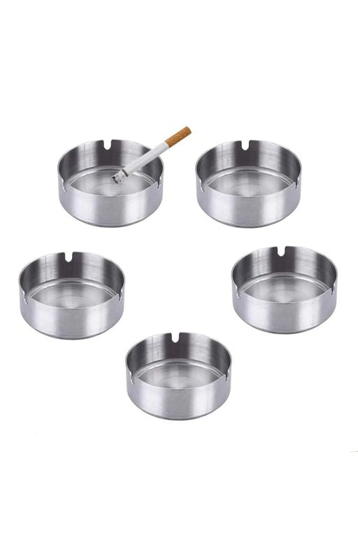 Ashtray Round Stainless Steel Cigarette Holder Silver CHI2000