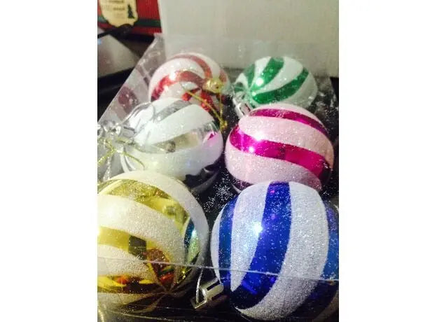 Assorted Shatterproof Christmas Ornaments 7cm – Set of 6pcs