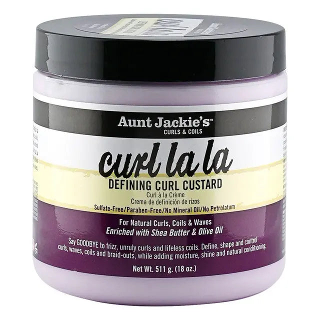 Aunt Jackie's Curls and Coils Curl La La Defining Curl Custard for Natural Hair Curls, Coils and Waves Enriched with shea Butter and Olive Oil, 430 ml Murukali.com