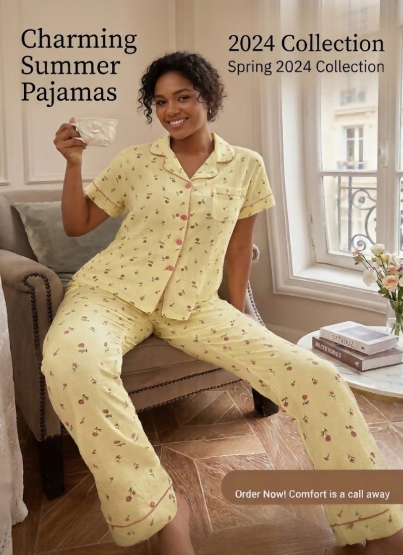 Habiba Women's Pajamas, Size Medium (M), Weight Per Piece 1 kg
