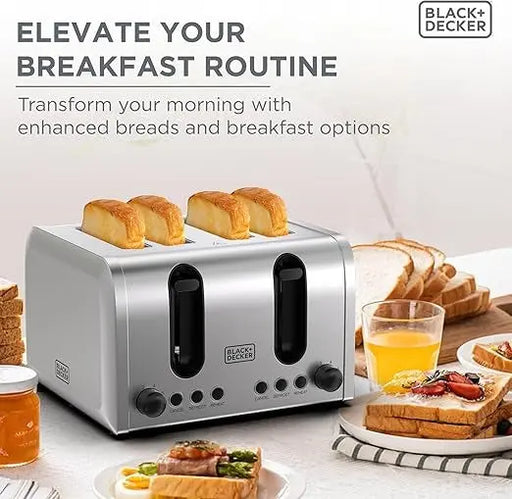 BLACK+DECKER  4 Slice Parallel Slot Toaster - Stainless Steel Murukali.com
