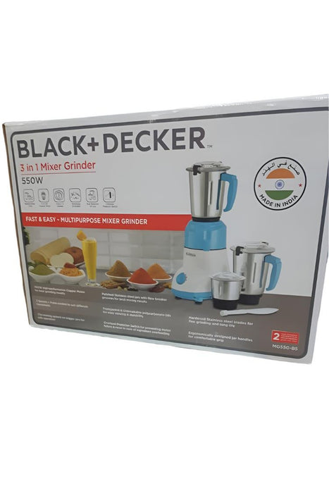 Black & Decker 3-In-1 Mixer Grinder MG550-B5 Mix, And Blend 500 Watts 1.5 Litres