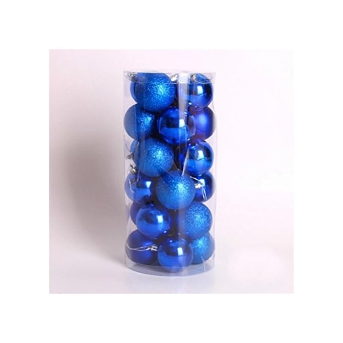 Shatterproof Glittering Christmas Balls Ornaments For Christmas Tree Holiday Xmas Garden Decorations (Blue)