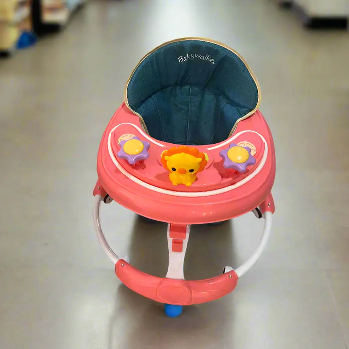 BabyWalker Pink Activity Walker with Lion Toy Murukali.com