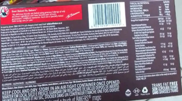 Bakers Choc-kits Classic Choc Oat Biscuits. Murukali.com