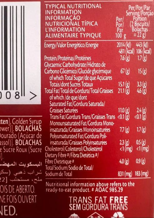 Bakers Original Digestive Wholewheat Biscuits 200g Murukali.com