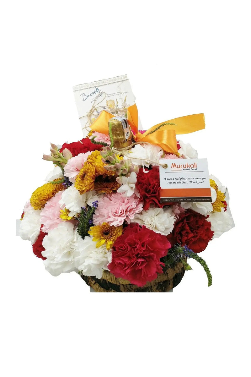Basket of Colorful Flowers murukali.com