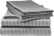 Bedsheet Double Satin Hotel Quality STRIPE GREY 2*2 murukali.com