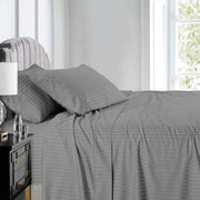 Bedsheet Double Satin Hotel Quality STRIPE GREY 2*2 murukali.com