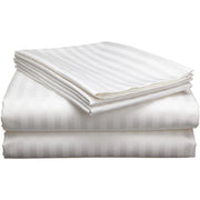 Bedsheet Double Satin Hotel Quality STRIPE White 2*2 murukali.com