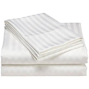 Bedsheet Double Satin Hotel Quality STRIPE White 2*2 murukali.com