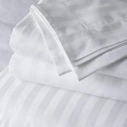 Bedsheet Double Satin Hotel Quality STRIPE White 2*2 murukali.com