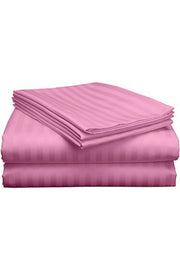 Bedsheet Double Satin Hotel Quality STRIPE Pink 2*2 murukali.com