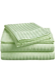 Bedsheet King Size Satin Hotel Quality STRIPE Green 2*2 murukali.com