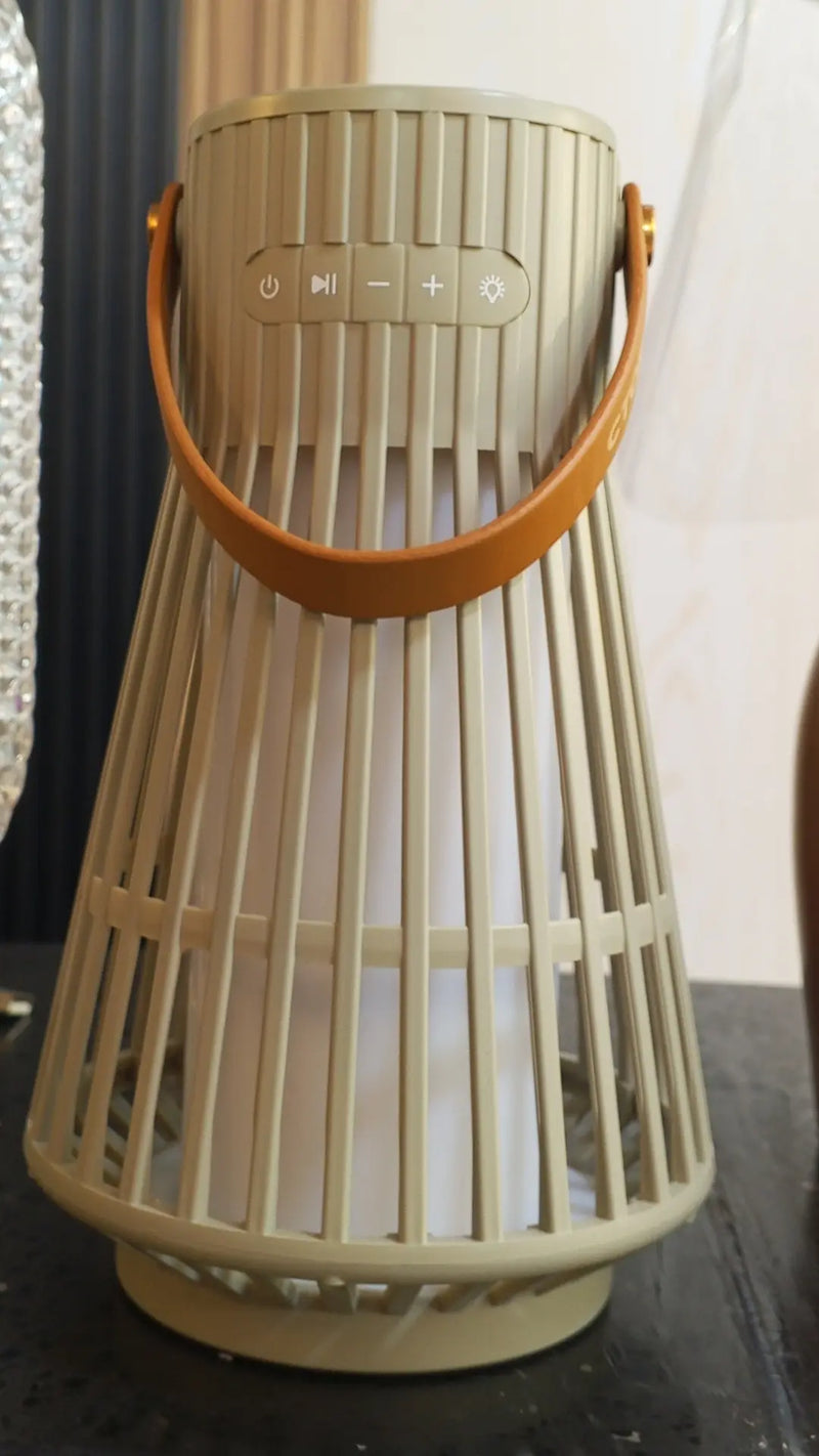 Beige Lantern Lamp & Bluetooth Speaker murukali.com