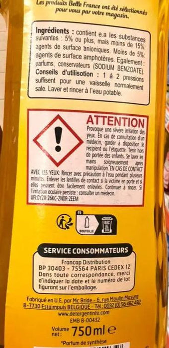 Belle France Liquide vaisselle Dégraissant Citron 750ml Murukali.com