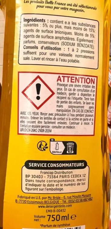 Belle France Liquide vaisselle Dégraissant Citron 750ml Murukali.com