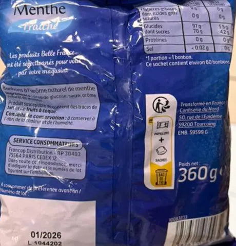 Belle France Menthe Fraîche   Fresh Mint Candies 360g Murukali.com