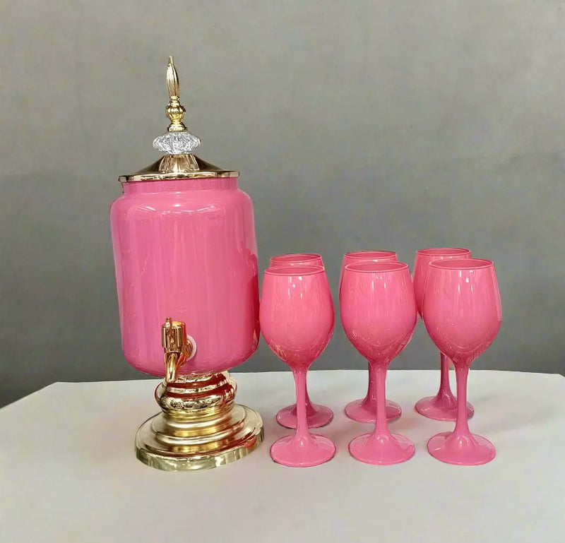 Beverage Dispenser with Glass Set 7pcs Murukali.com