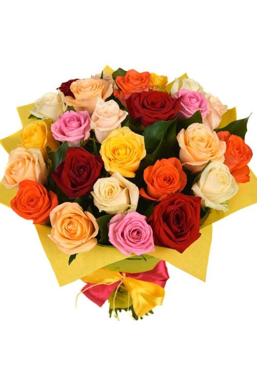 Big Boucket Mixed Rose Flowers Red, Beige, Pink, Yellow, Orange (100Pcs) murukali.com