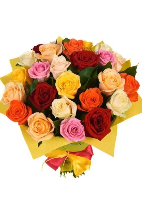 Big Boucket Mixed Rose Flowers Red, Beige, Pink, Yellow, Orange (100Pcs)