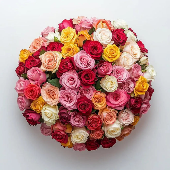 700 Roses Big Bouquet of 100 Mixed Fresh Roses (Red, Pink, White & Yellow ...
