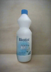 Biotol bleach bottle held by a hand in a store setting