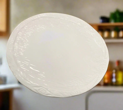 Bizzirri Made in Italy White Hand-painted Terracotta Serving Dinner Platter 1pcs Murukali.com