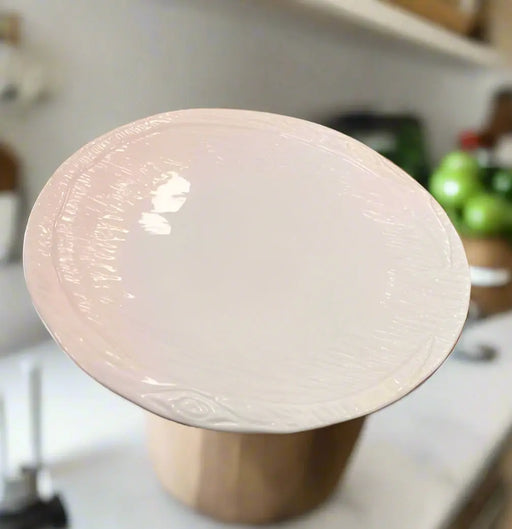 Bizzirri Made in Italy White Hand-painted Terracotta Serving Dinner Platter 1pcs Murukali.com